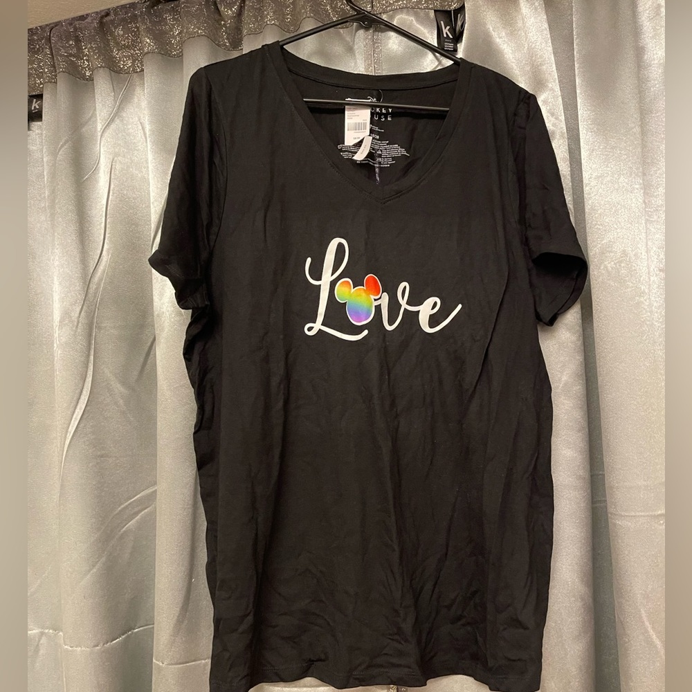 Plus size Love Shirt with Mickey rainbow ears